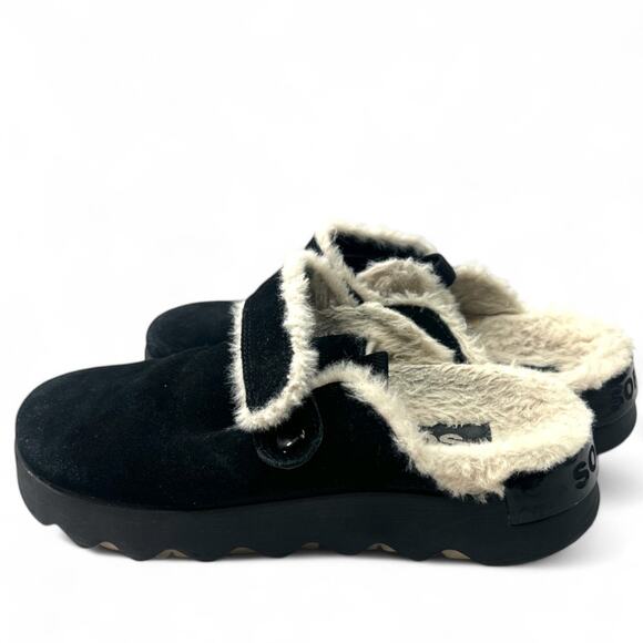 Sorel | 5 | Women's VIIBE Cozy Clog Flats Slip Slide On Open Heel Flats Sherpa - Picture 2 of 5